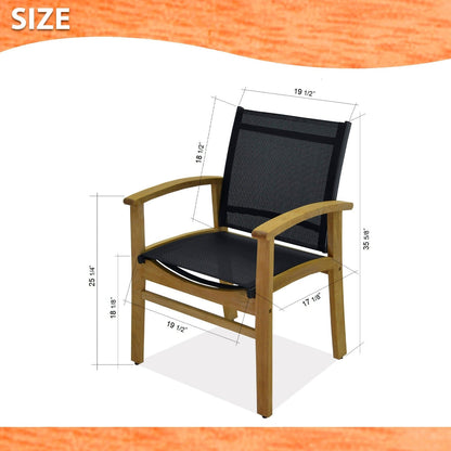 Amazonia Teak 9pc Outdoor Patio Luna Wood Dining Set - 9 Piece