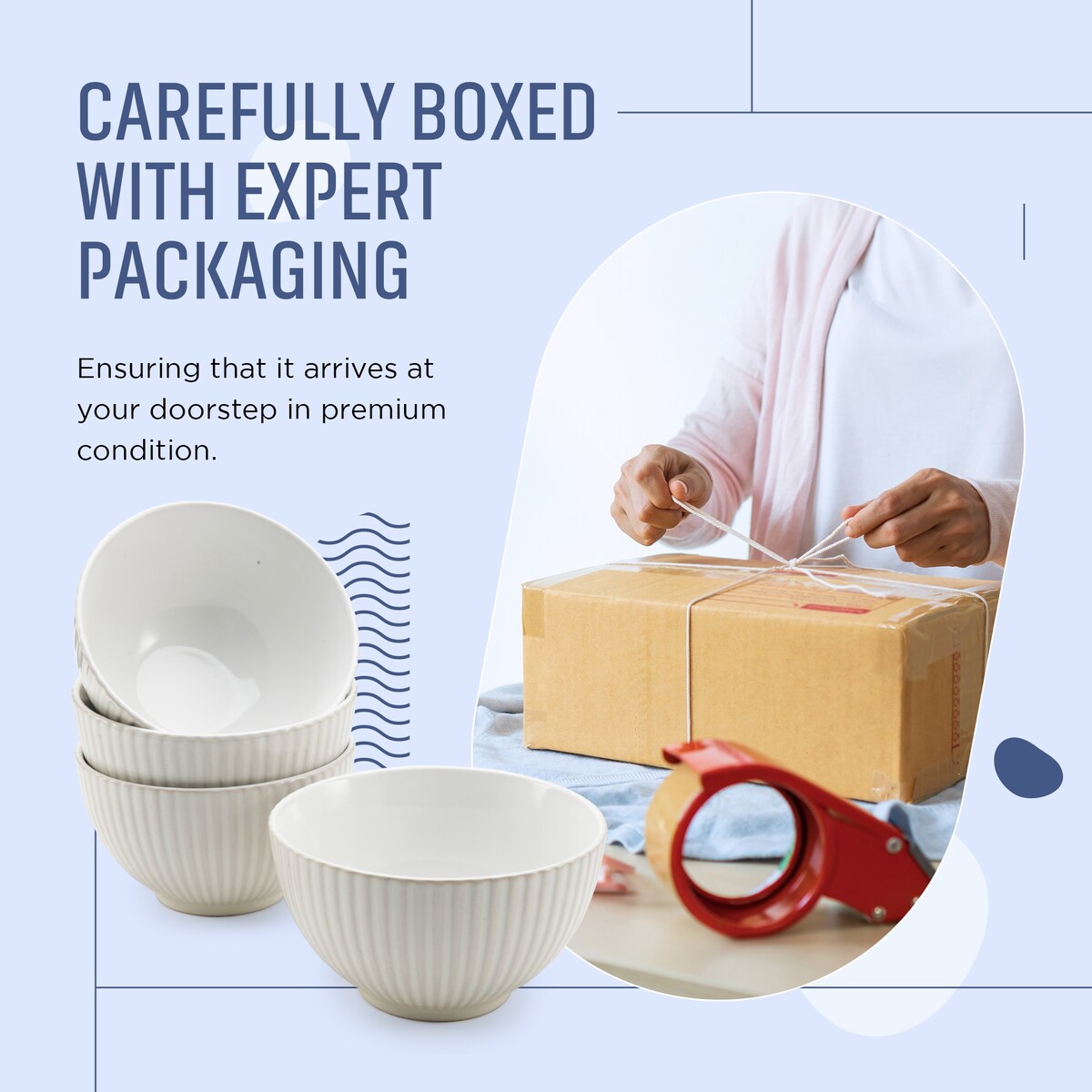 Gazella Gray Fluted Bowls