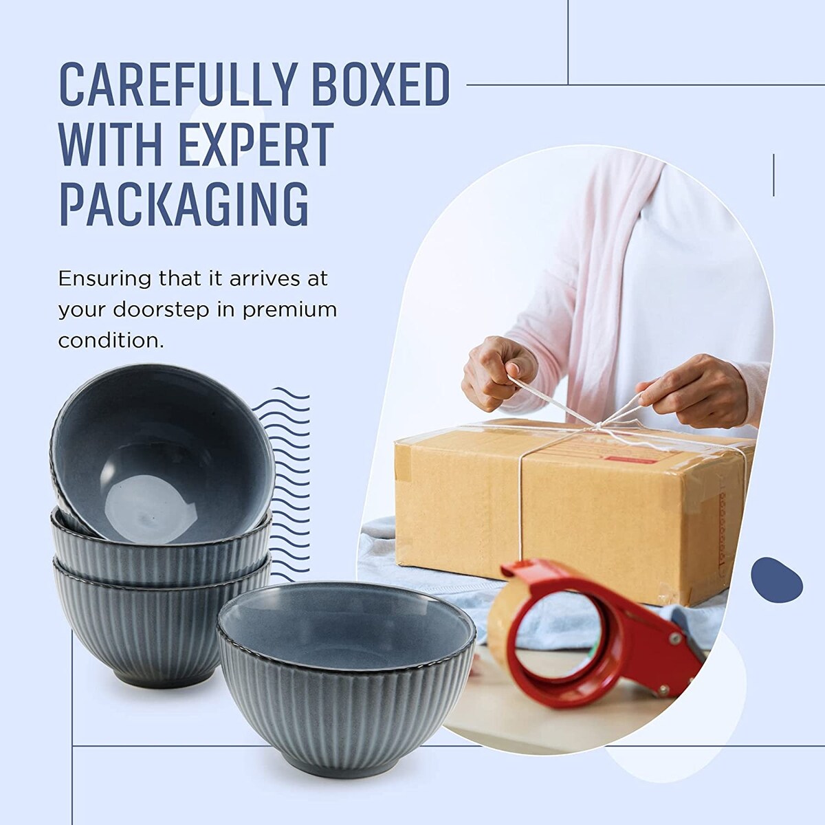 Gazella Gray Fluted Bowls