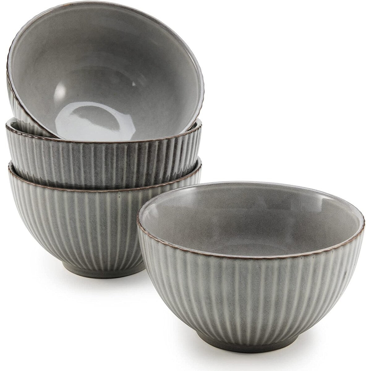 Gazella Gray Fluted Bowls