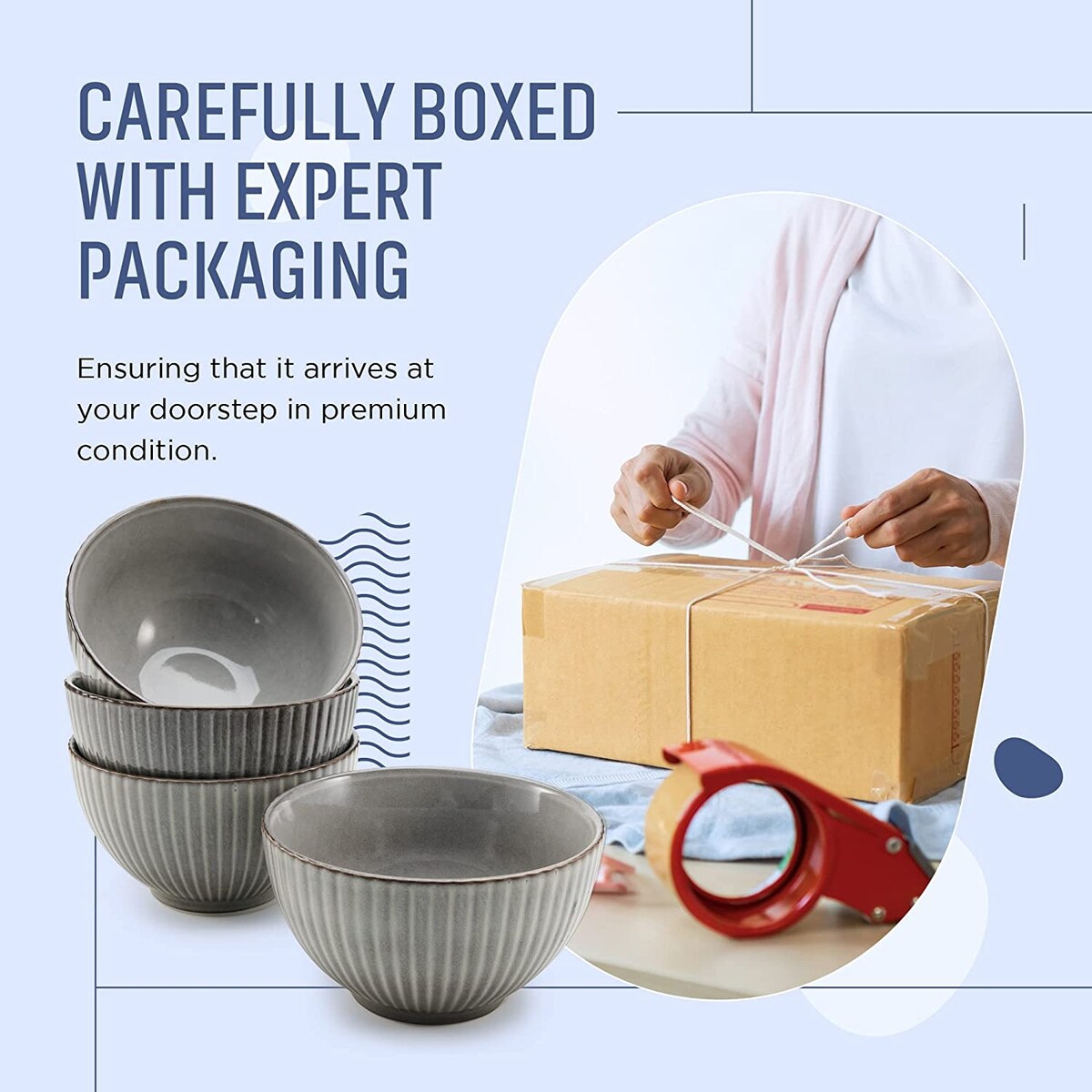 Gazella Gray Fluted Bowls