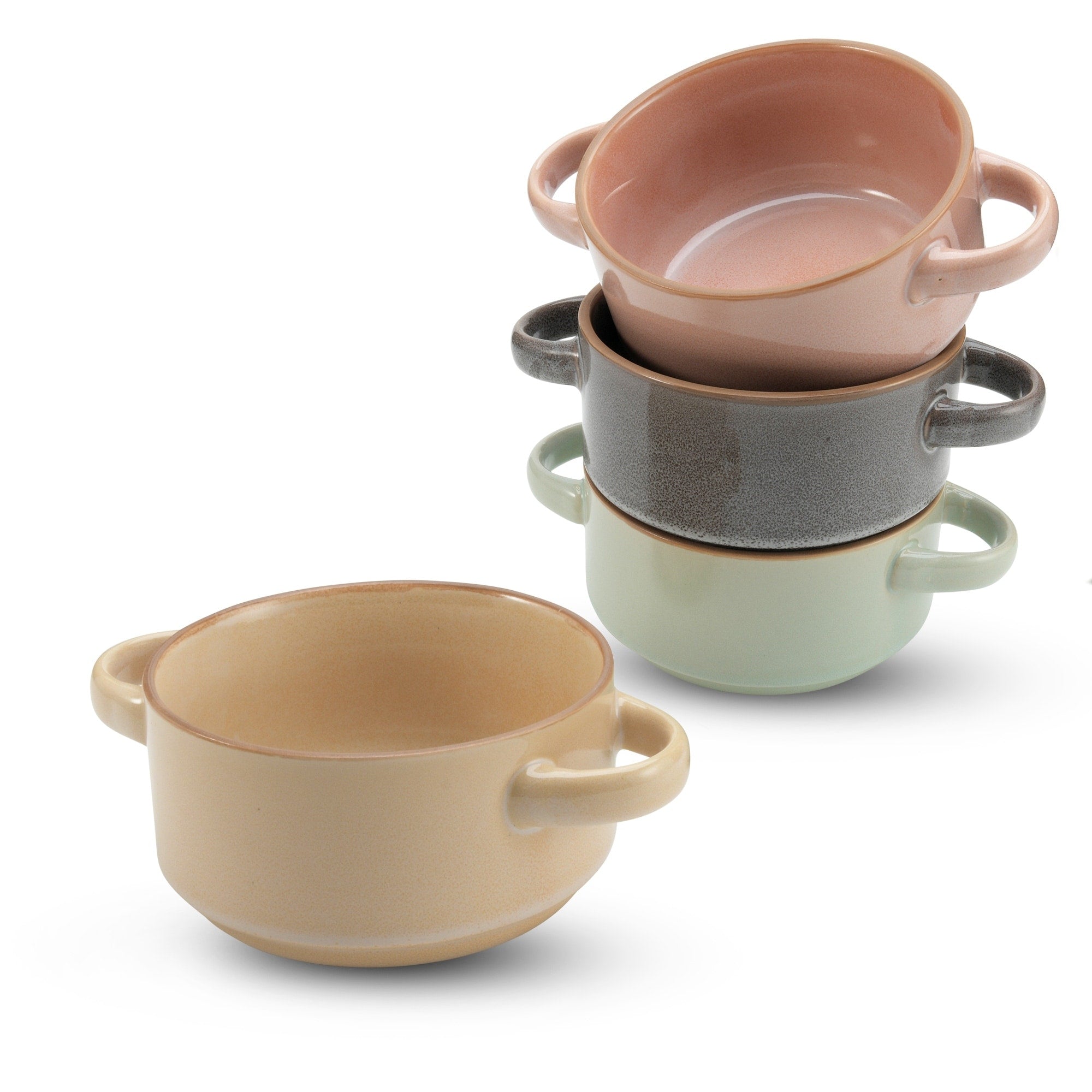American Atelier Glazed Soup Bowls with Handles Set of 4 - 16 oz.