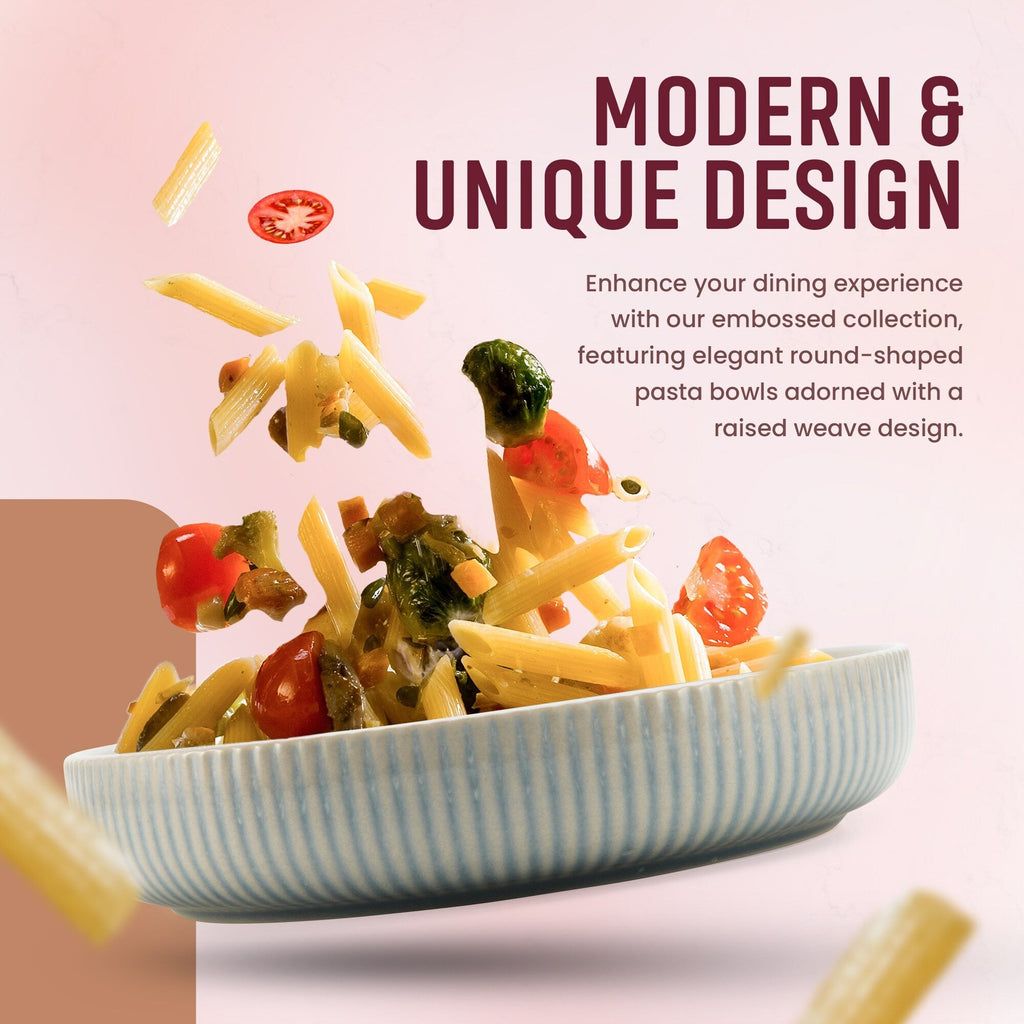American Atelier Set of 4 Wide Shallow 40 oz Pasta Bowls