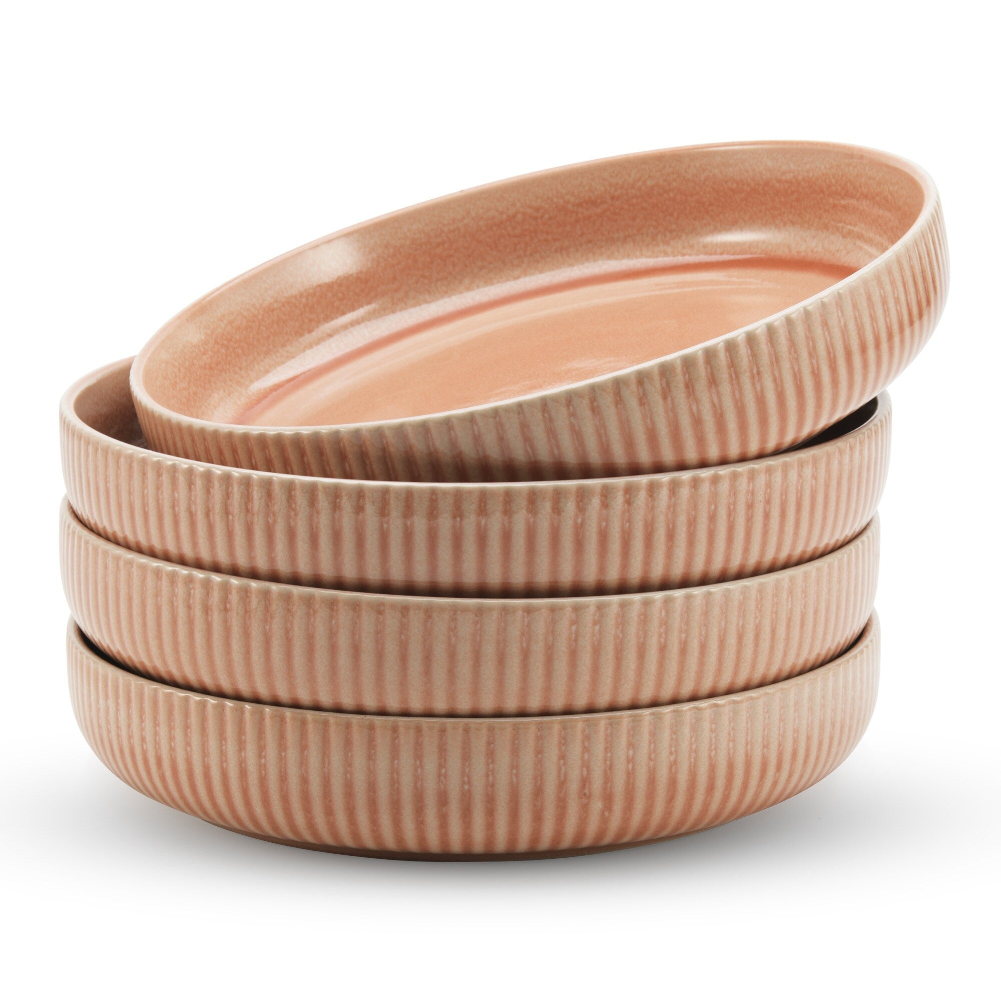 American Atelier Set of 4 Wide Shallow 40 oz Pasta Bowls
