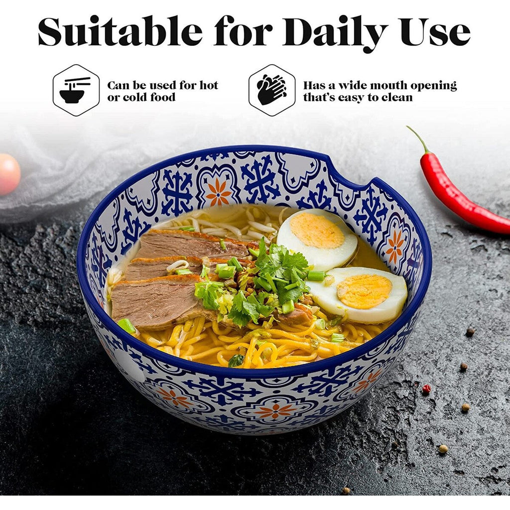 American Atelier Udon Ramen Bowl w/ Chopsticks Set of 2 - 6 D 21 oz.