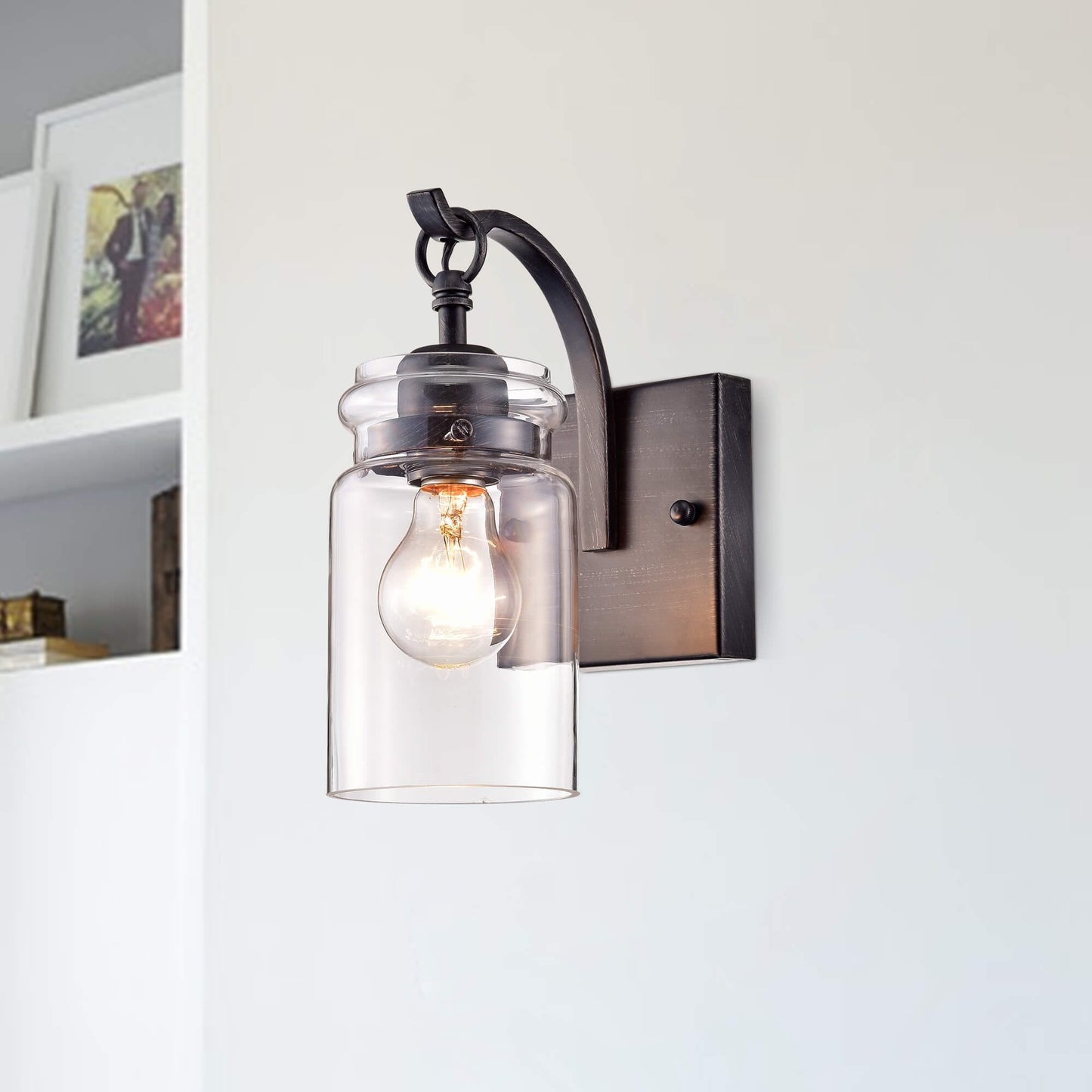 Anastasia Antique Black Single Light Wall Sconce