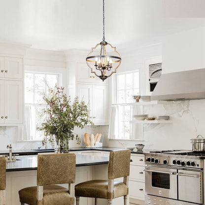 Farmhouse Distressed Metal 4-light Candle Chandelier Light Fixture