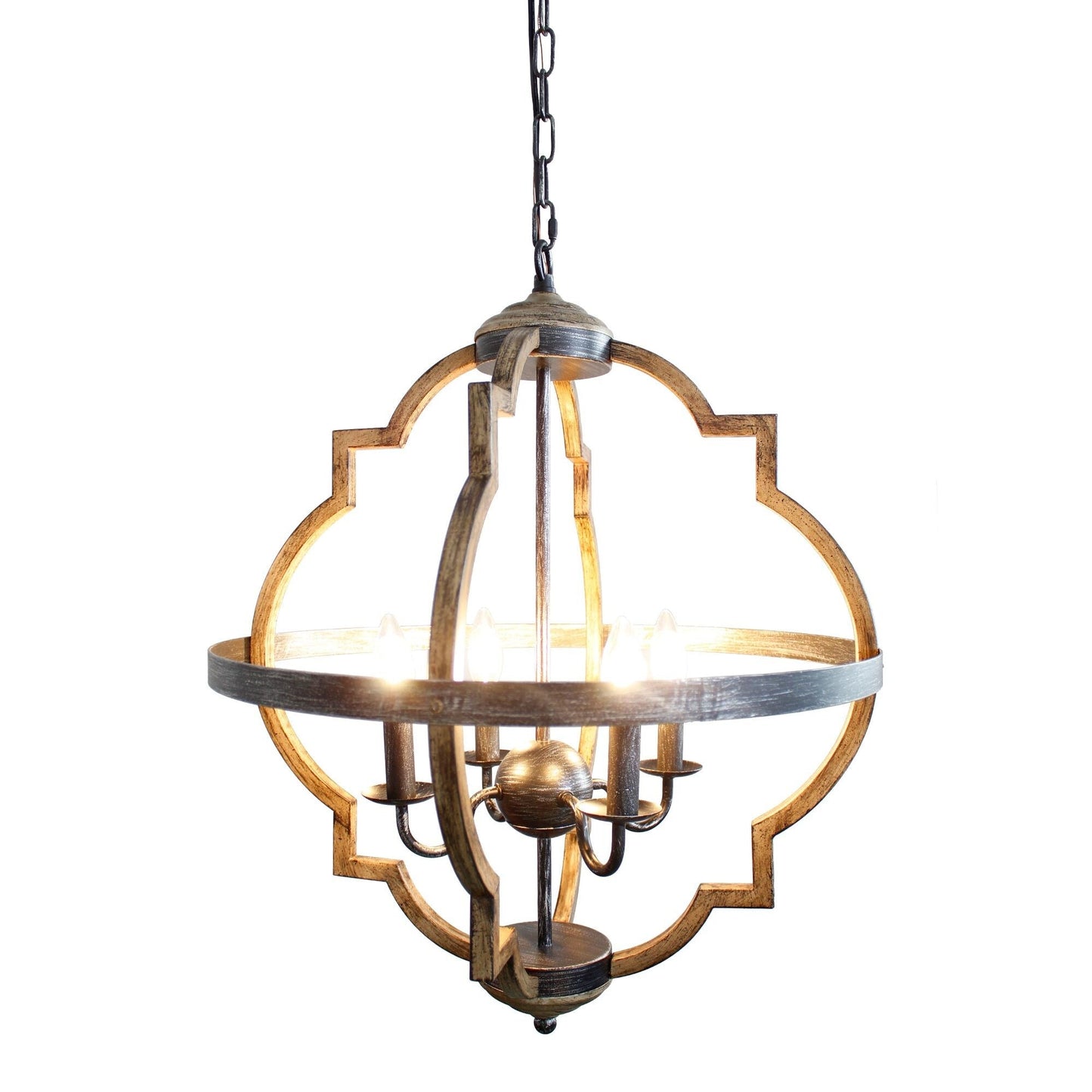 Farmhouse Distressed Metal 4-light Candle Chandelier Light Fixture