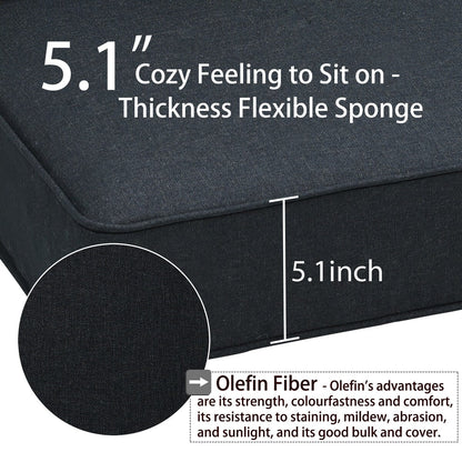 Aoodor 24 x 24 Patio Furniture Outdoor Deep Seat Cushions Set of 2