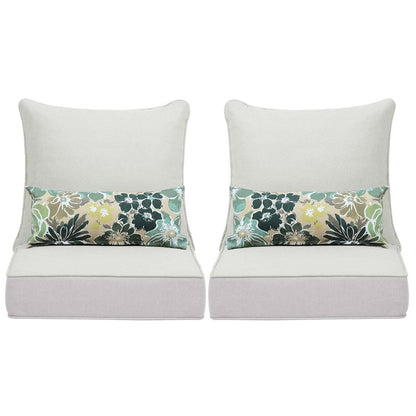 Aoodor 24 x 24 Patio Furniture Outdoor Deep Seat Cushions Set of 2