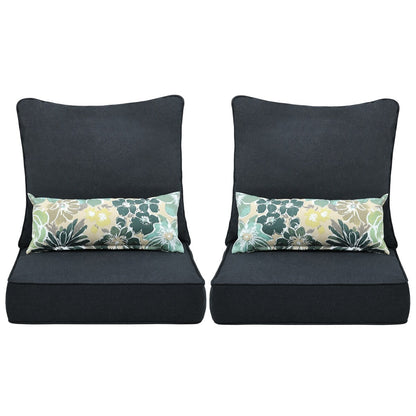 Aoodor 24 x 24 Patio Furniture Outdoor Deep Seat Cushions Set of 2
