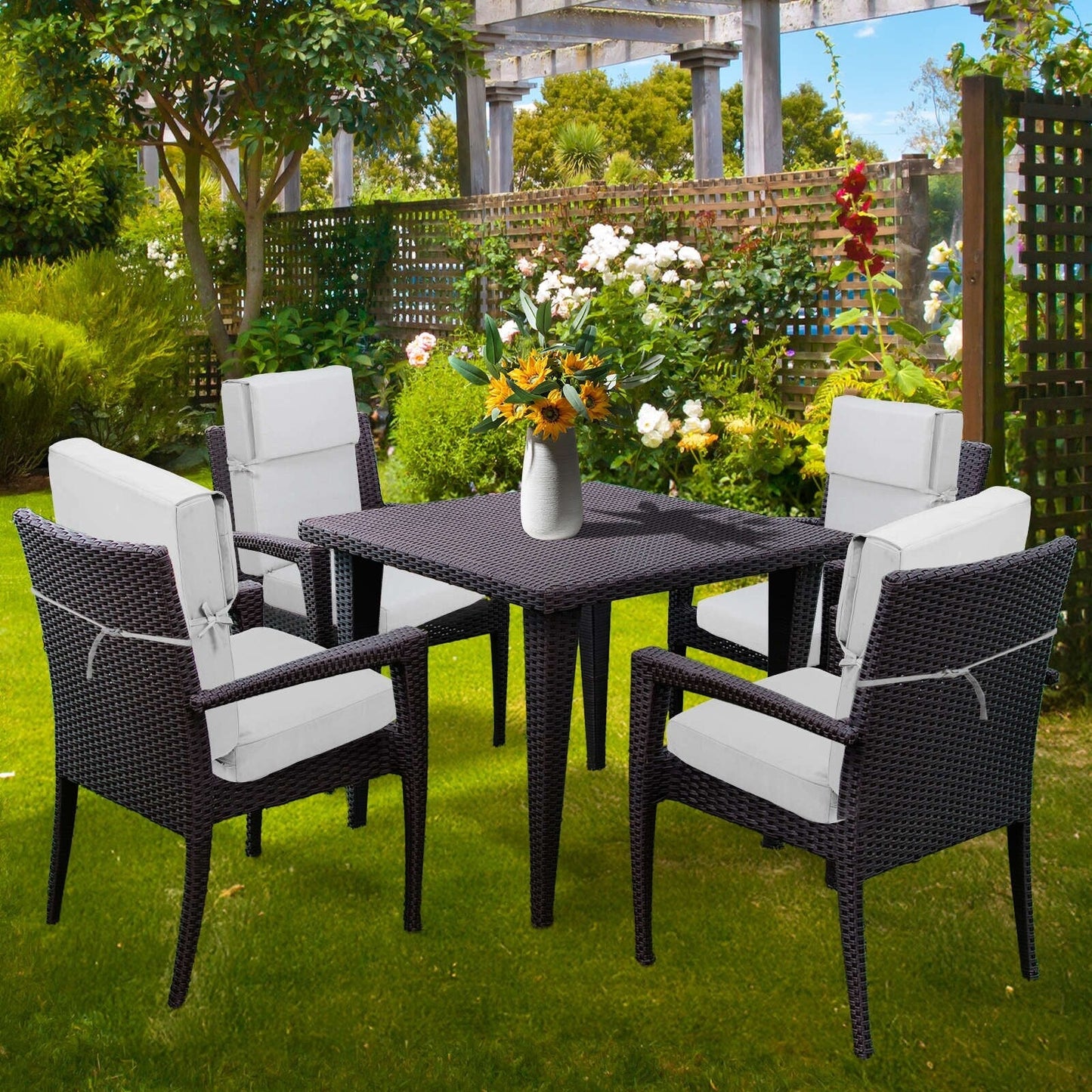 Aoodor Patio High Back Chair Cushions Set of 4, 46x21x4 Inches(Only Cushions)