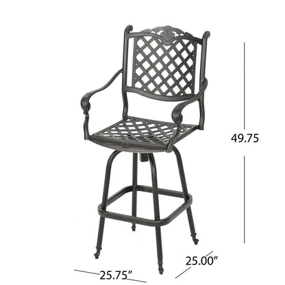 Arlana Outdoor 5-piece Aluminum Bar Set with Umbrella Hole by Christopher Knight Home - N/A