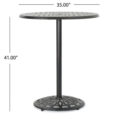 Arlana Outdoor 5-piece Aluminum Bar Set with Umbrella Hole by Christopher Knight Home - N/A