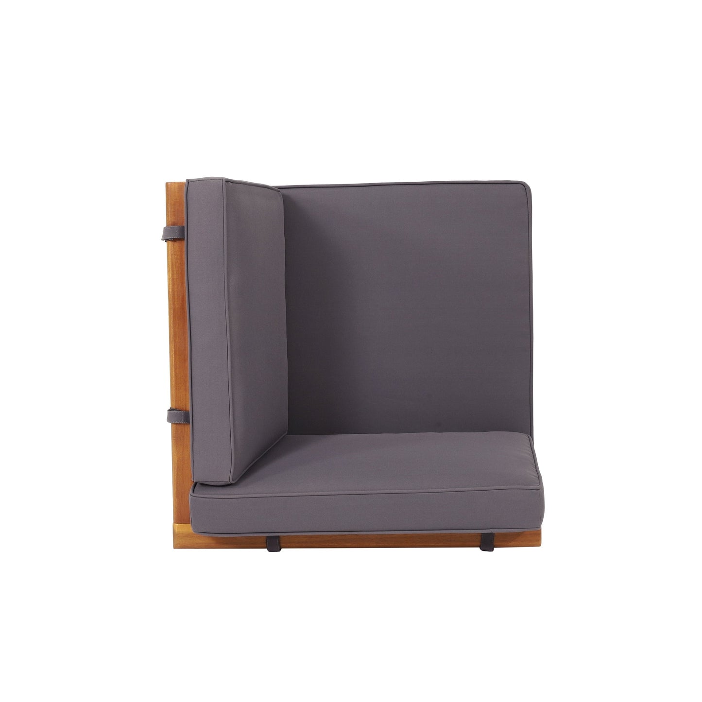 Aston Outdoor Mid-Century Modern Acacia Wood Sectional Chat Set by Christopher Knight Home