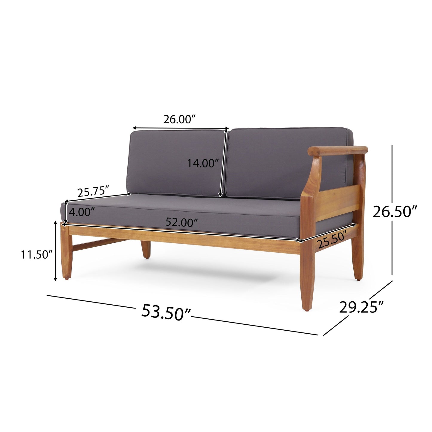 Aston Outdoor Mid-Century Modern Acacia Wood Sectional Chat Set by Christopher Knight Home