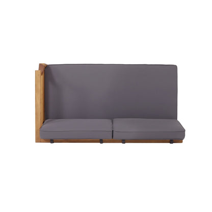 Aston Outdoor Mid-Century Modern Acacia Wood Sectional Chat Set by Christopher Knight Home