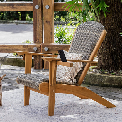 Cambridge Casual Auburn Set of 5 Upholstered Teak Outdoor Adirondack Chair Set