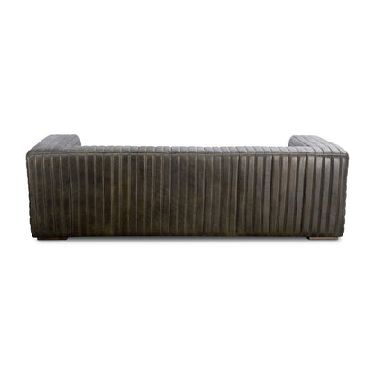 Aurelle Home Caolo Modern Channel-Stitched Leather Sofa