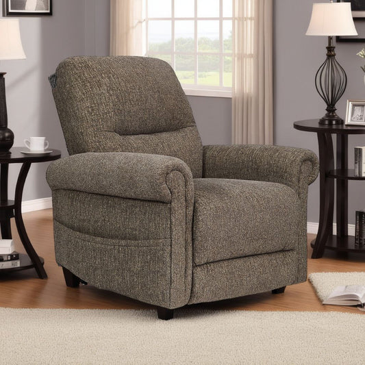 Auro Power Lift Recliner Chair, Heat Massage, Taupe Brown Polyester