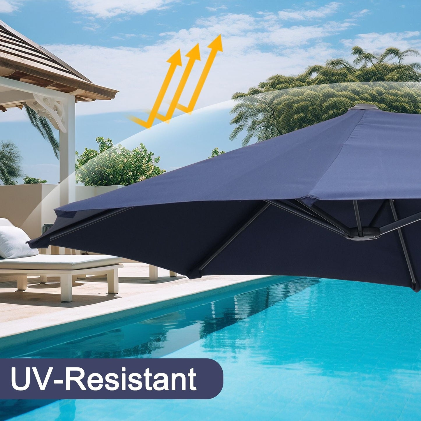 Autlaycil 13Ft Retangle Patio Umbrella Extra-Large Outdoor Umbrella No Base