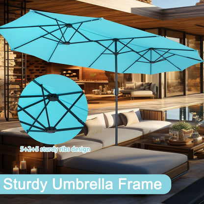 Autlaycil 13Ft Retangle Patio Umbrella Extra-Large Outdoor Umbrella No Base