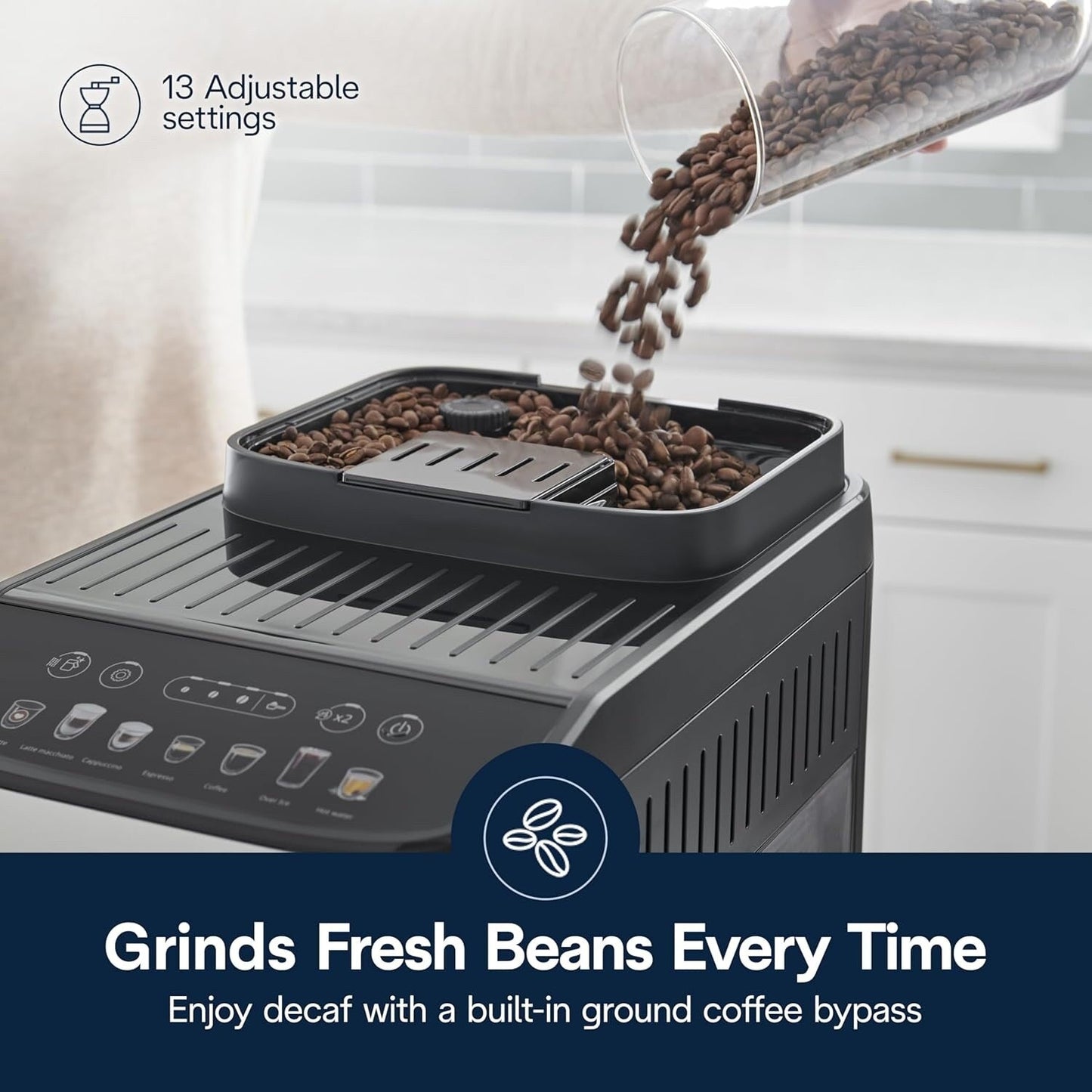 Automatic Espresso Machine with Auto Frother, Built-in Grinder, ECAM29084SB