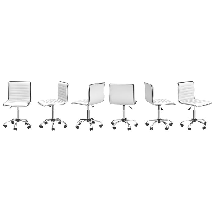 BOSSIN Adjustable Home Office Chair, Mid-Back Armless Ribbed Swivel Task Chair,Vanity Chair for Small Space, Livingroom Make-up