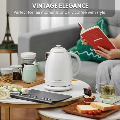 BUYDEEM 1.7L Stainless Steel Electric Tea Kettle with Auto Shut-Off and Boil Dry Protection