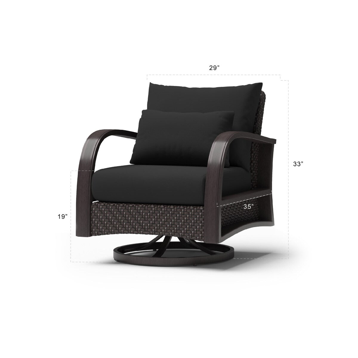 Barcelo 5 Piece Sunbrella Outdoor Patio Motion Club Chair & Ottoman Set