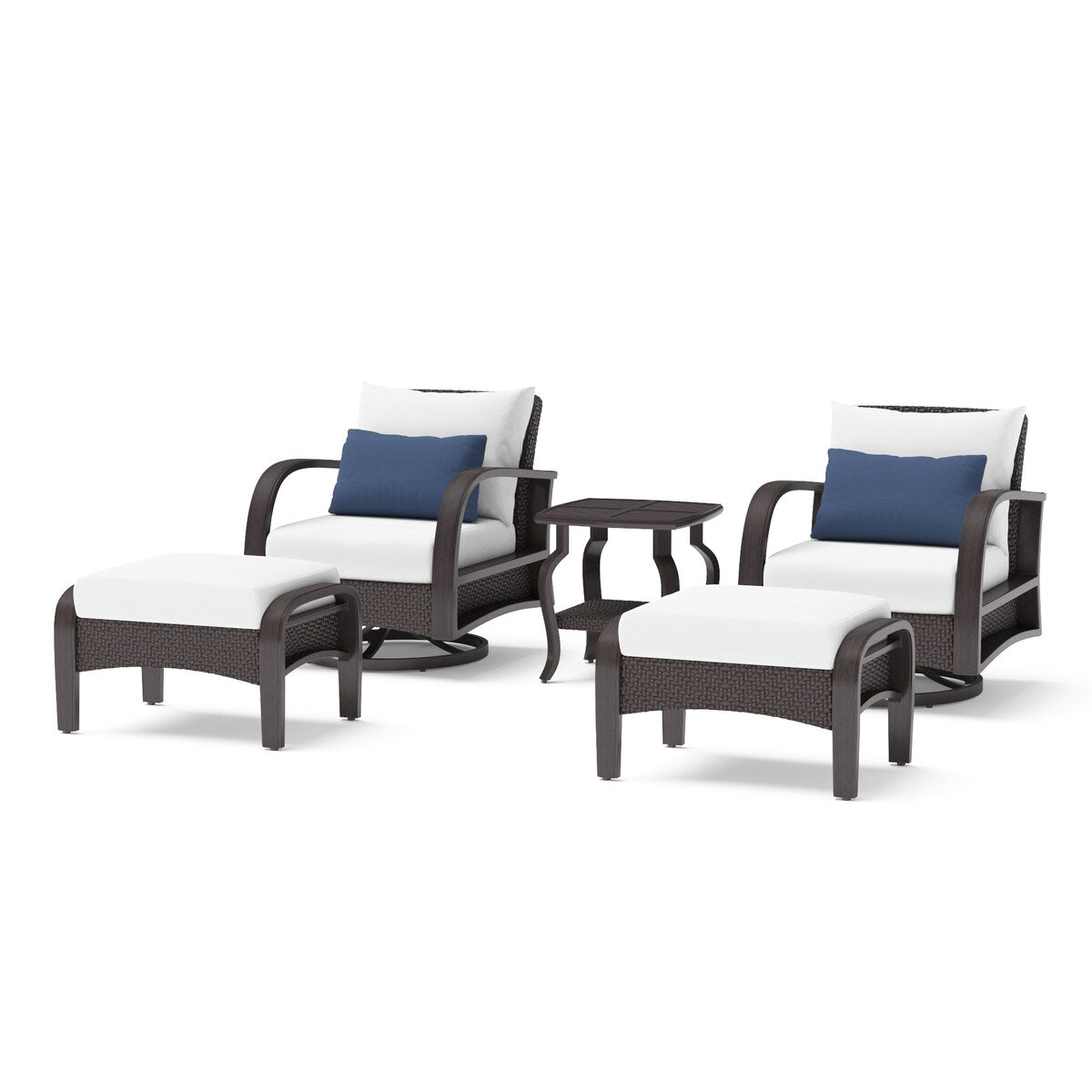 Barcelo 5 Piece Sunbrella Outdoor Patio Motion Club Chair & Ottoman Set