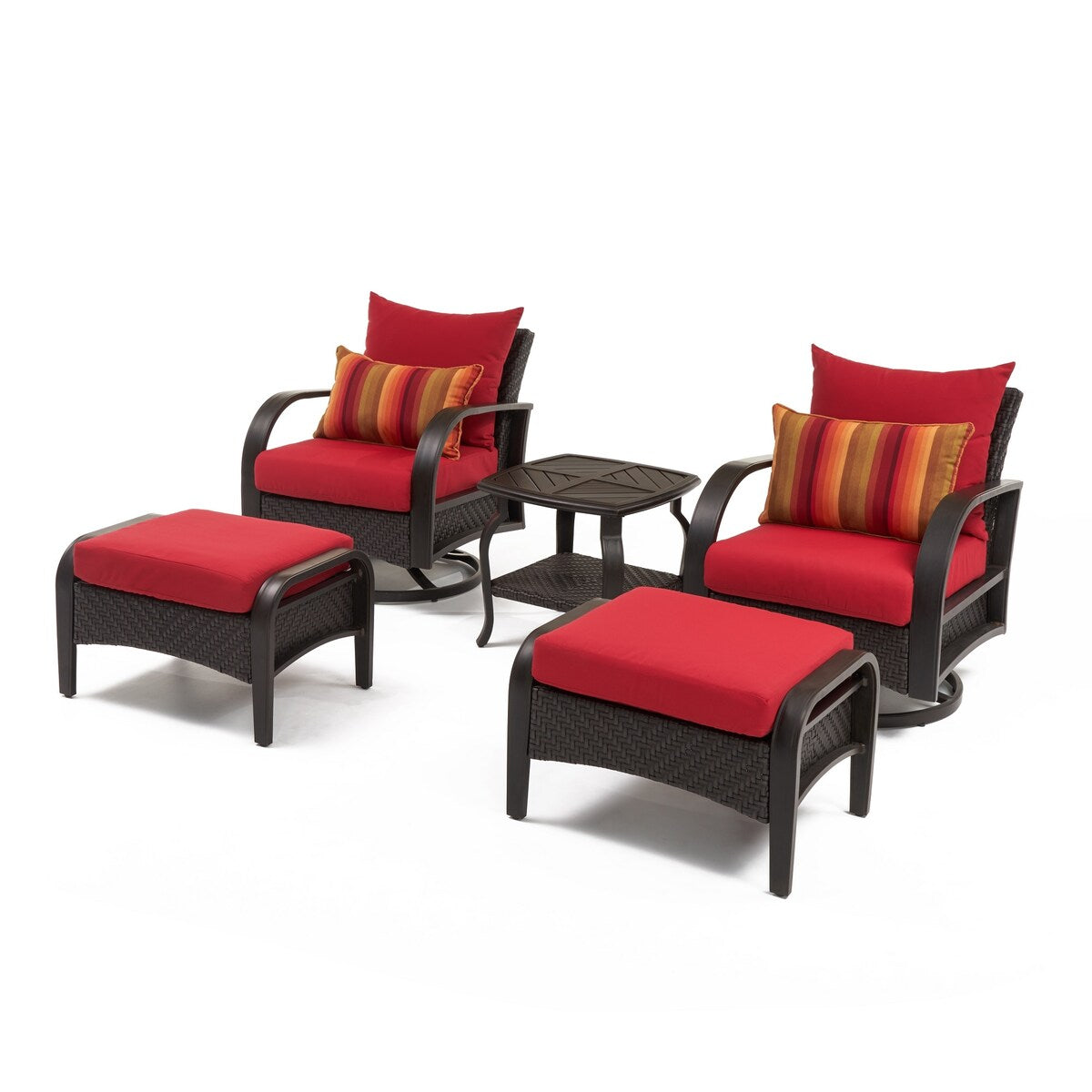 Barcelo 5 Piece Sunbrella Outdoor Patio Motion Club Chair & Ottoman Set