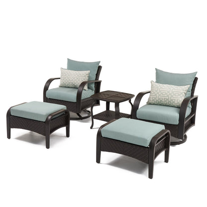 Barcelo 5 Piece Sunbrella Outdoor Patio Motion Club Chair & Ottoman Set