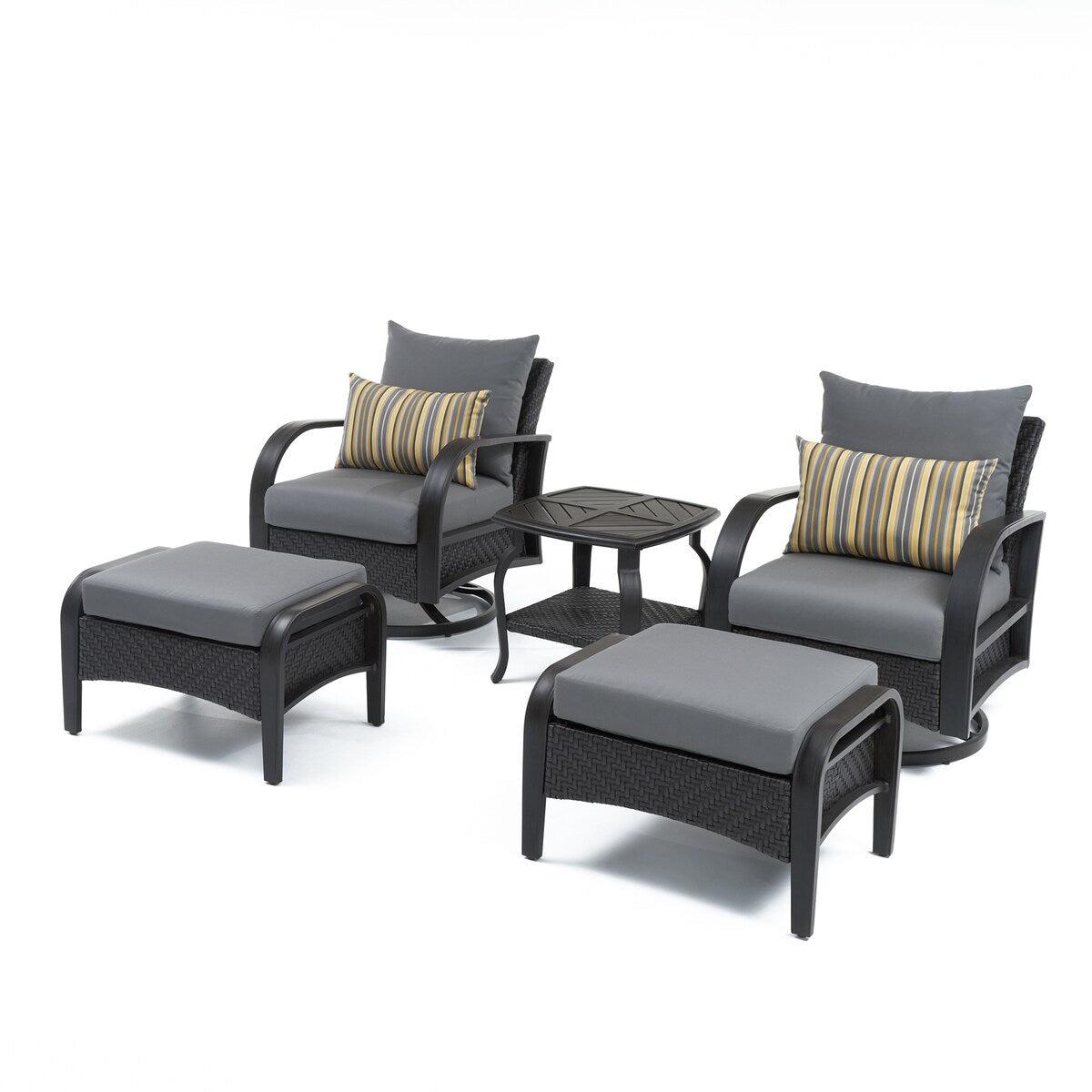 Barcelo 5 Piece Sunbrella Outdoor Patio Motion Club Chair & Ottoman Set