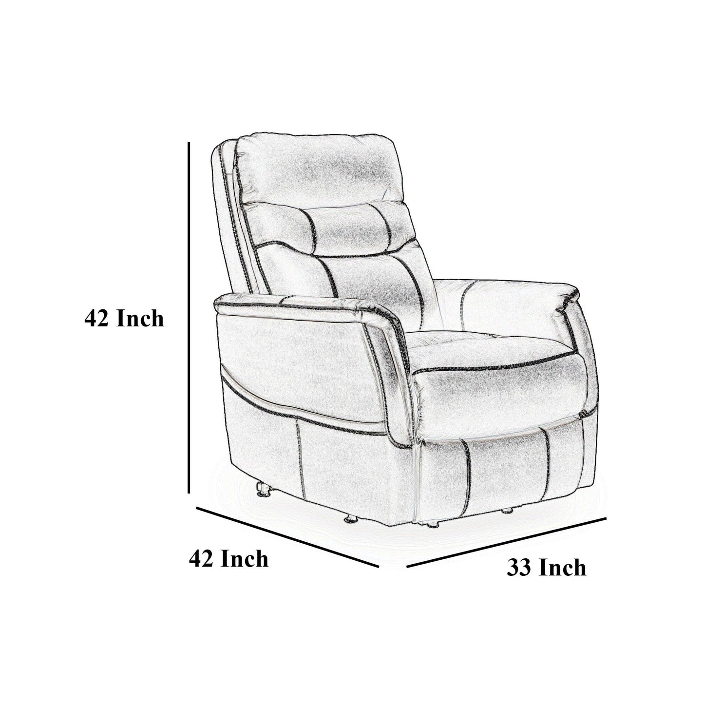 Barrett Power Lift Recliner Chair, Dark Gray Faux Leather, Pillow Back