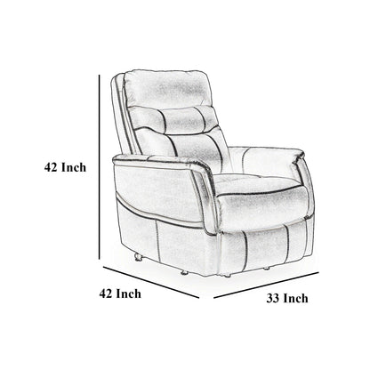 Barrett Power Lift Recliner Chair, Dark Gray Faux Leather, Pillow Back