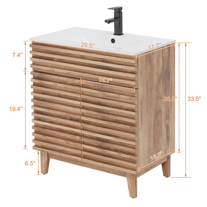 Bathroom Vanity Set W/Drop in Sink Faucet Cabinet Combo