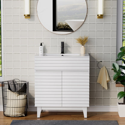 Bathroom Vanity Set W/Drop in Sink Faucet Cabinet Combo