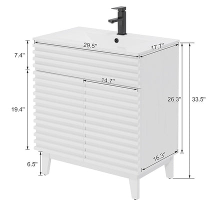Bathroom Vanity Set W/Drop in Sink Faucet Cabinet Combo