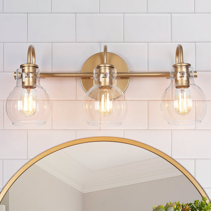 Modern 2/3/4/5-Light Bathroom Vanity Light Globe Glass Wall Sconce Minimalist Design