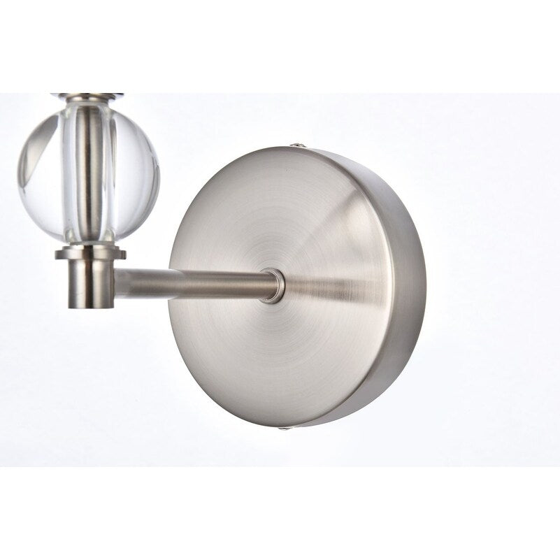 Bella 1 Light Bath Sconce with White Fabric Shade