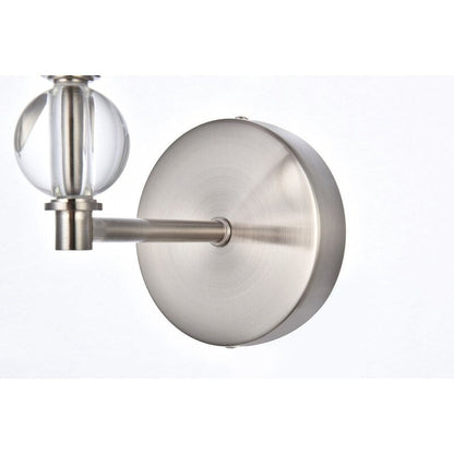 Bella 1 Light Bath Sconce with White Fabric Shade