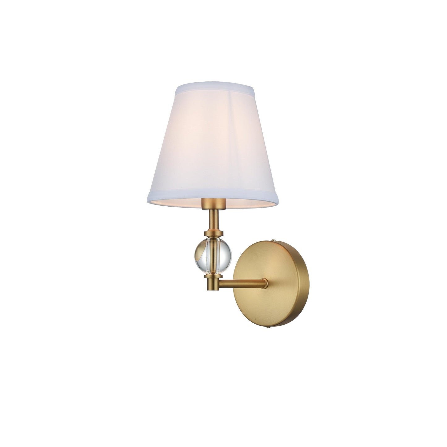 Bella 1 Light Bath Sconce with White Fabric Shade
