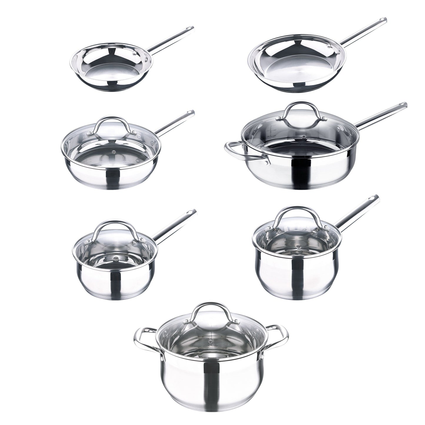 Bergner 12-Piece Stainless Steel Dishwasher Safe Induction Ready Set
