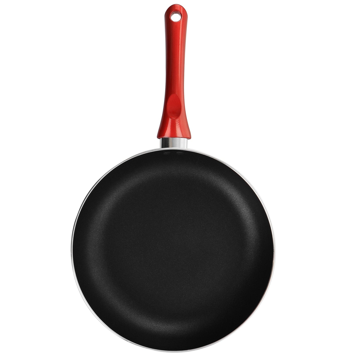 Better Chef 10in Silver Metallic Non Stick Gourmet Fry Pan in Red
