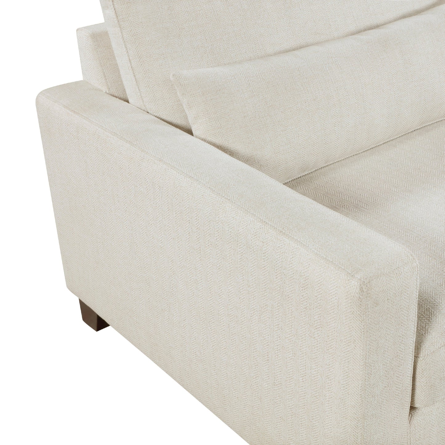 Bior Sofa, 2 Lumbar Pillows, Ivory Fabric, 89 Inch, Modern Design