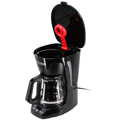 Black and Decker 12-Cup Programmable Coffee Maker with Vortex Technology in Black