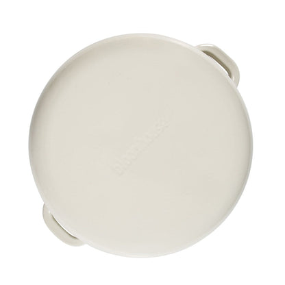 Bloomhouse 7 Qt Cast Iron Dutch Oven W/ Embossed Lid, European Glossy Enamel, & Walnut Wood Trivet