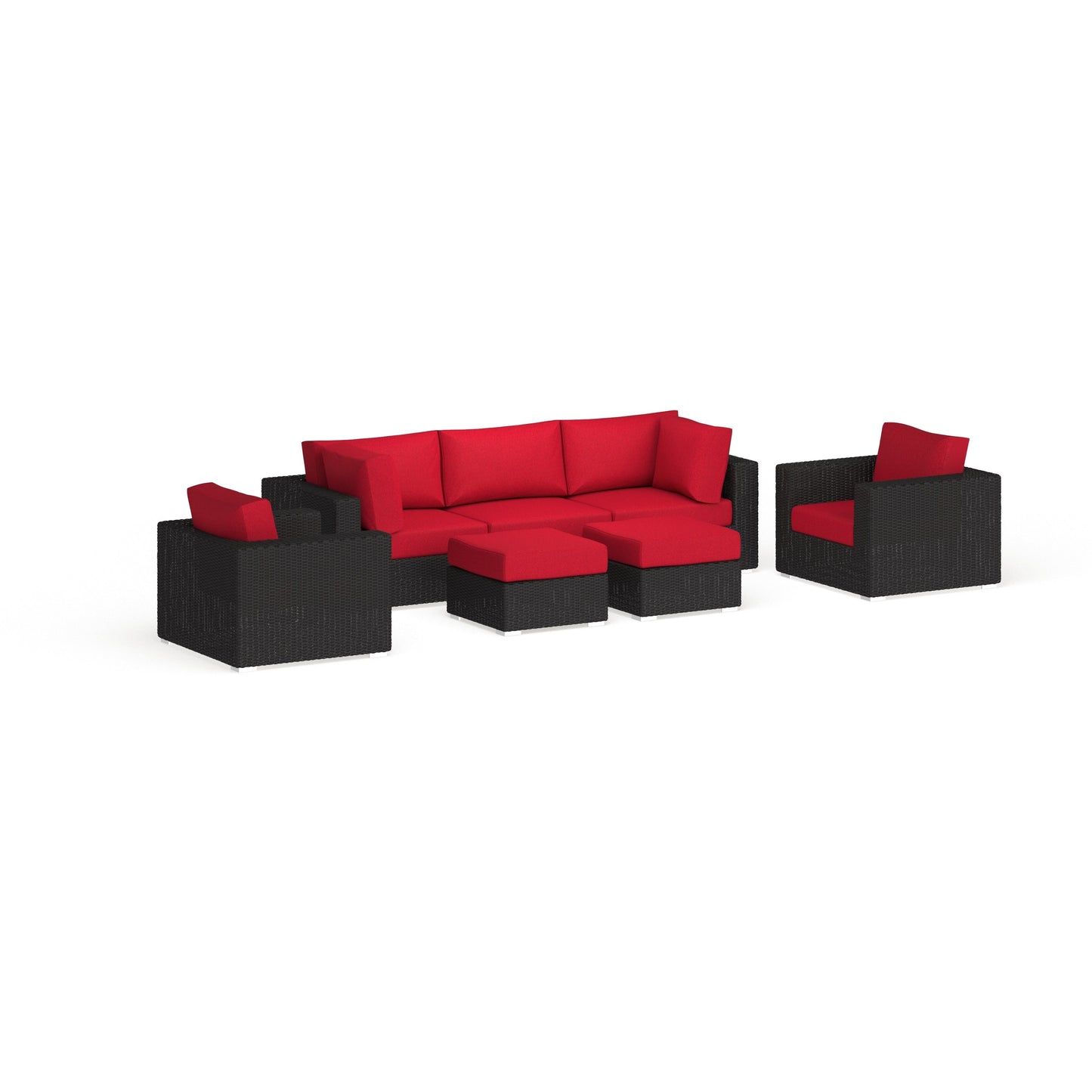 Bocabec Synthetic Rattan Outdoor Patio Sectional Set (7 Piece Set) by Havenside Home