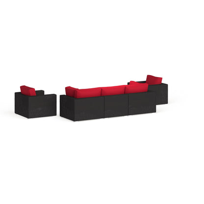 Bocabec Synthetic Rattan Outdoor Patio Sectional Set (7 Piece Set) by Havenside Home